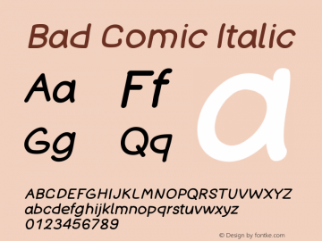 Bad Comic Italic 0.2图片样张