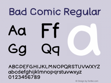 Bad Comic 0.3 Font Sample