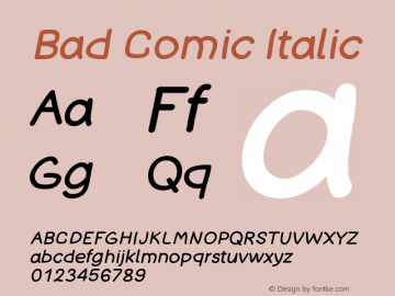 Bad Comic Italic 0.3图片样张