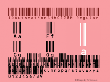 IDAutomationSHbC128M Regular Version 3.07 2003图片样张
