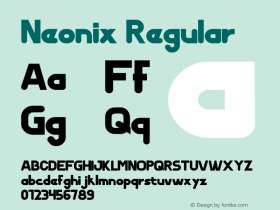 Neonix 1.00 Font Sample