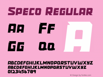 Speco Version 1.00;June 12, 2021;FontCreator 13.0.0.2683 32-bit Font Sample