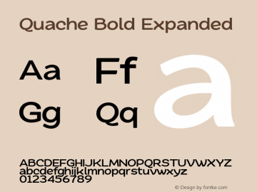 Quache Bold Expanded 1.001 Font Sample