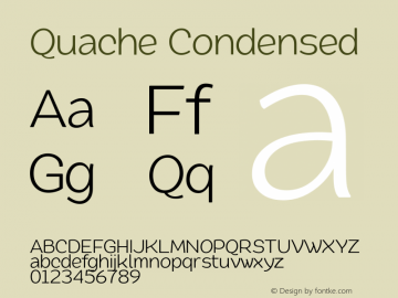 Quache Condensed 1.001 Font Sample
