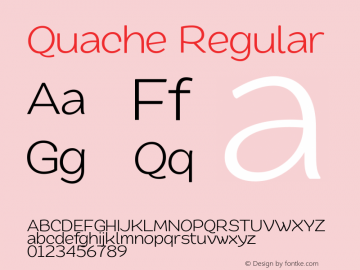 Quache 1.001 Font Sample