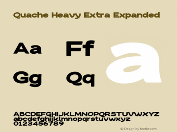 Quache Heavy Extra Expanded 1.001 Font Sample
