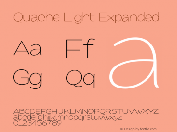 Quache Light Expanded 1.001 Font Sample