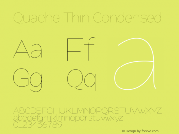 Quache Thin Condensed 1.001 Font Sample