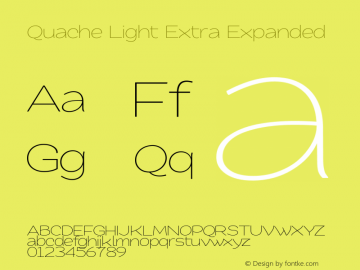 Quache Light Extra Expanded 1.001 Font Sample