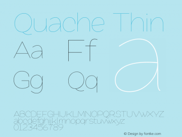 Quache Thin 1.001 Font Sample