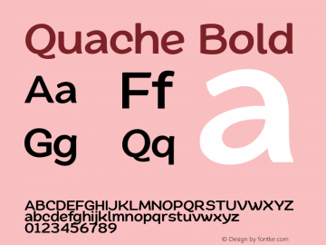 Quache Bold 1.001 Font Sample
