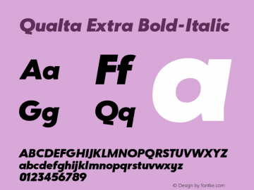 Qualta Extra Bold-Italic Version 1.012图片样张