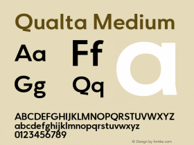 Qualta Medium Version 1.024 Font Sample