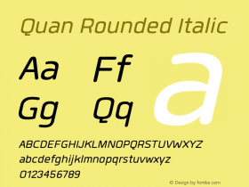 Quan Rounded Italic 1.000图片样张