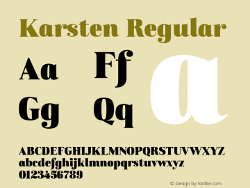 Karsten Black Alt Version 1.00 Font Sample