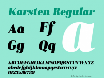 Karsten Black Italic Version 1.00 Font Sample