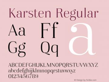 Karsten Light Version 1.00 Font Sample