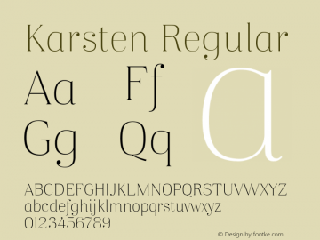 Karsten ExtraLight Alt Version 1.00 Font Sample