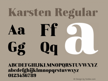 Karsten ExtraBold Version 1.00 Font Sample