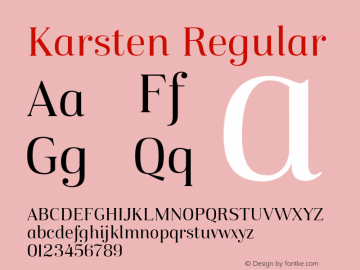 Karsten Regular Alt Version 1.00 Font Sample