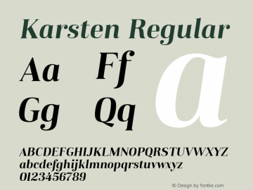 Karsten SemiBold Italic Version 1.00 Font Sample