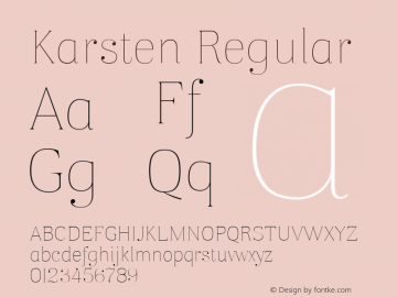 Karsten Thin Alt Version 1.00 Font Sample