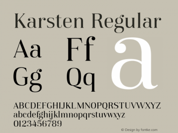 Karsten Regular Version 1.00 Font Sample