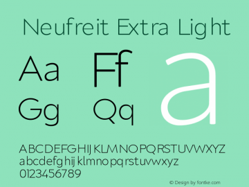 Neufreit Extra Light Version 1.000;hotconv 1.0.10 Font Sample