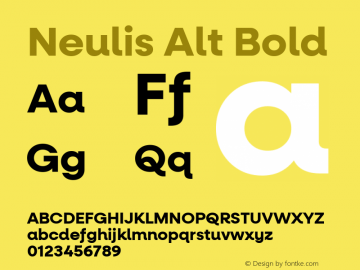 Neulis Alt Bold 1.000 Font Sample