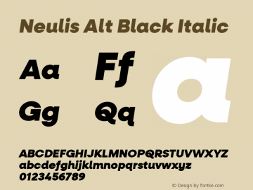 Neulis Alt Black Italic 1.000图片样张