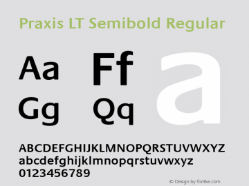 Praxis LT Semibold Regular Version 2.0图片样张