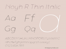 Noyh R Thin Italic 1.000 Font Sample