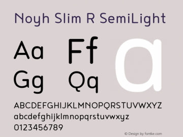 Noyh Slim R SemiLight 1.000 Font Sample