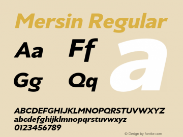 Mersin Bold Italic Version 1.00 Font Sample