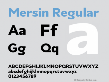 Mersin Bold Version 1.00 Font Sample