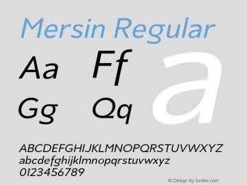 Mersin Book Italic Version 1.00 Font Sample