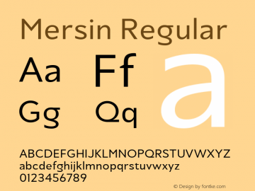 Mersin Book Version 1.00 Font Sample