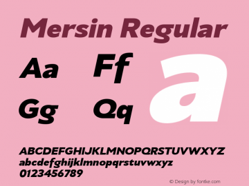 Mersin Heavy Italic Version 1.00 Font Sample