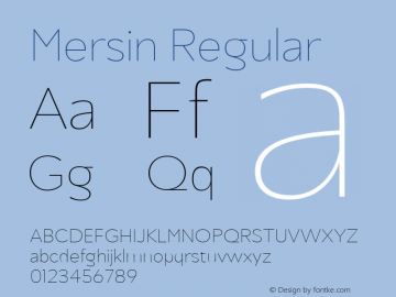 Mersin Thin Version 1.00 Font Sample