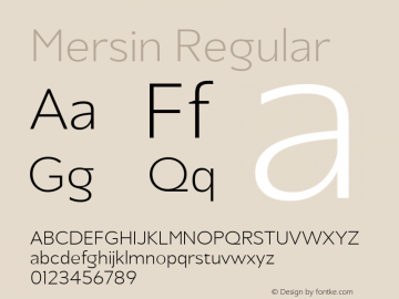 Mersin Extra Light Version 1.00 Font Sample