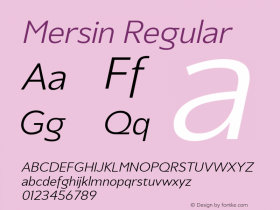 Mersin Light Italic Version 1.00图片样张