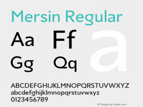 Mersin Regular Version 1.00 Font Sample