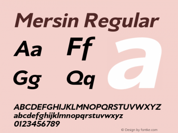 Mersin Semi Bold Italic Version 1.00 Font Sample