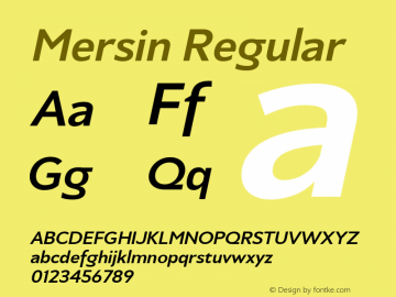 Mersin Medium Italic Version 1.00图片样张