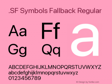 .SF Symbols Fallback 16.0d9e1 Font Sample