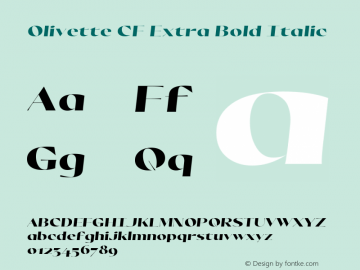 Olivette CF Extra Bold Italic 1.000图片样张