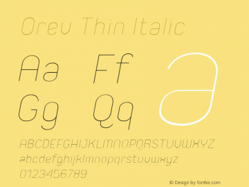 Orev Thin Italic 1.000图片样张