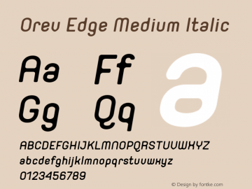 Orev Edge Medium Italic 1.000图片样张