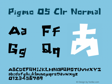 Pigmo 05 Clr Normal Version 1.006;Fontself Maker 3.1.0 Font Sample