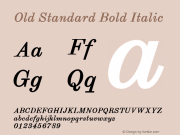 Old Standard Bold Italic Version 2.6图片样张